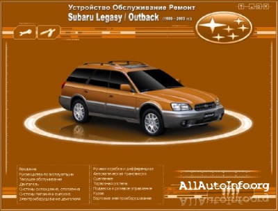Устройство Обслуживание Ремонт Subaru Legaсy / Outback 1999-2003гг.