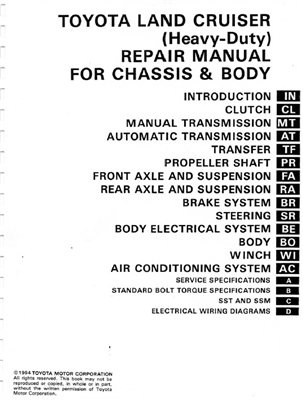 Toyota Land Cruiser 1994 Service Manual