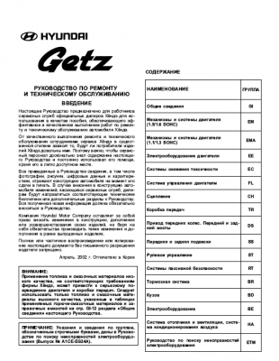 Hyundai Getz Service Manual (2002-2005)