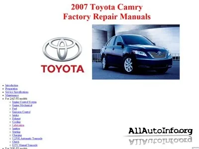 Toyota Camry Factory Repair Manuals ACV40, GSV40