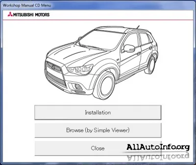 Mitsubishi ASX Workshop Manual CD (2011)