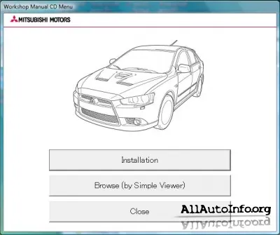 Mitsubishi Lancer X Sportback Workshop Manual CD
