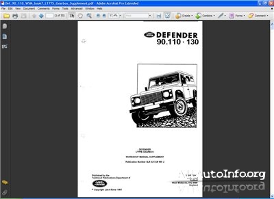 Land Rover Defender 90 110 130 Workshop Manual