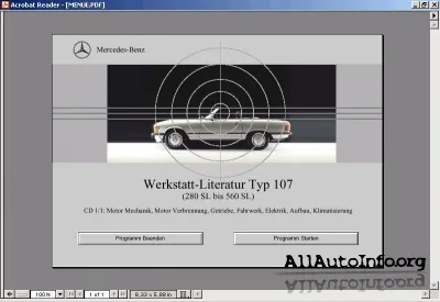 Mercedes-Benz Werkstatt-Literatur Typ 107 (R107, C107)