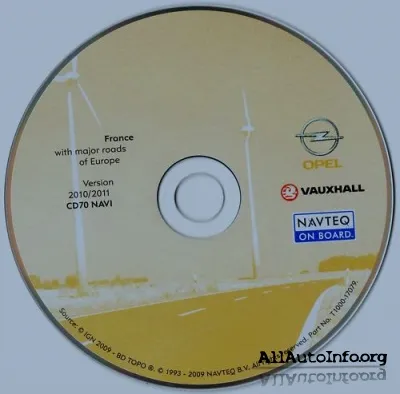 Navteq Opel Vauxhall 2010-2011 EHU/CD70 Europe