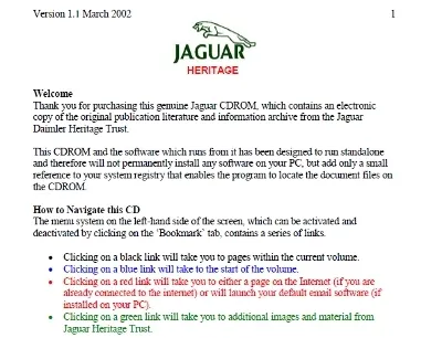 Jaguar Daimler Heritage CDROM