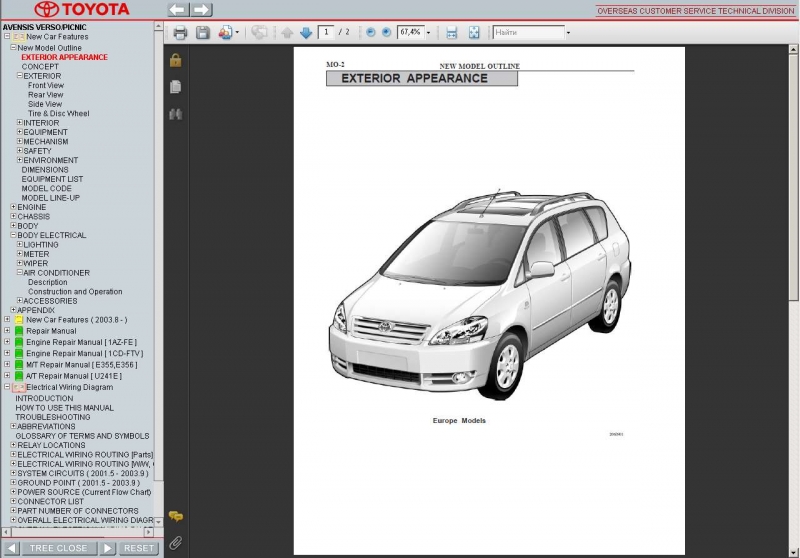 Toyota corolla verso 2003 руководство по эксплуатации