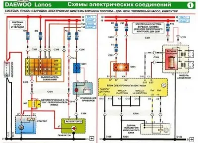 Элекросхемы Daewoo Lanos