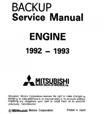 Mitsubishi Engine 4G1, 4G3, 4G6, 4G9, 6G7 Service Manual