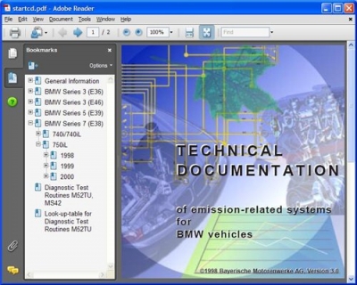 BMW Electrical Troubleshooting Manual & Technical Documentation of emission-related system (1996-2000)