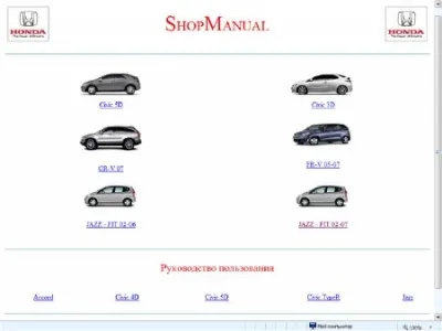 Honda ShopManual: Civic 3D, 5D, CR-V, FR-V, Jazz / Fit