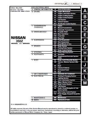 Nissan 350Z Z33 (2004, 2006) Service Manual