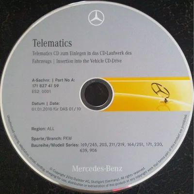 Диск обновления программного обеспечения Mercedes Telematics DVD 03/2012