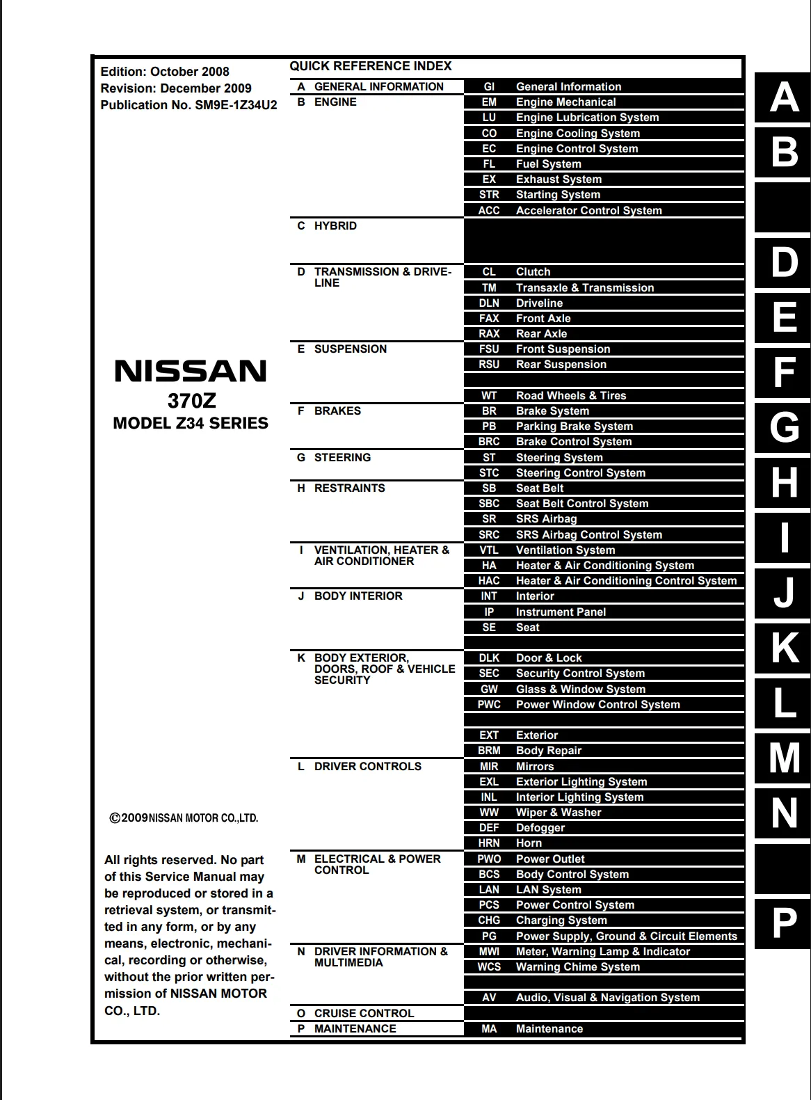 Nissan 370Z - руководство по ремонту и эксплуатации