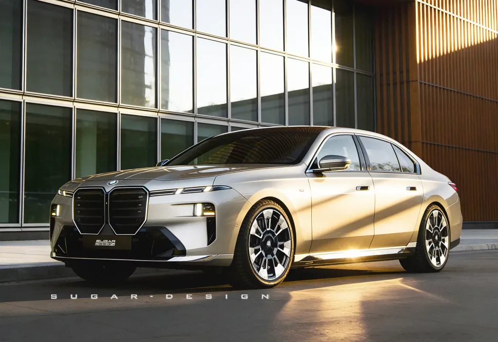 BMW 7 Series 2027: рестайлинг флагманского седана на визуализациях Sugar Design