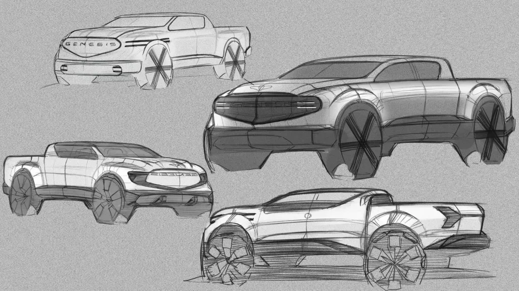 Genesis показал проект электрического грузовика с открытой платформой для США