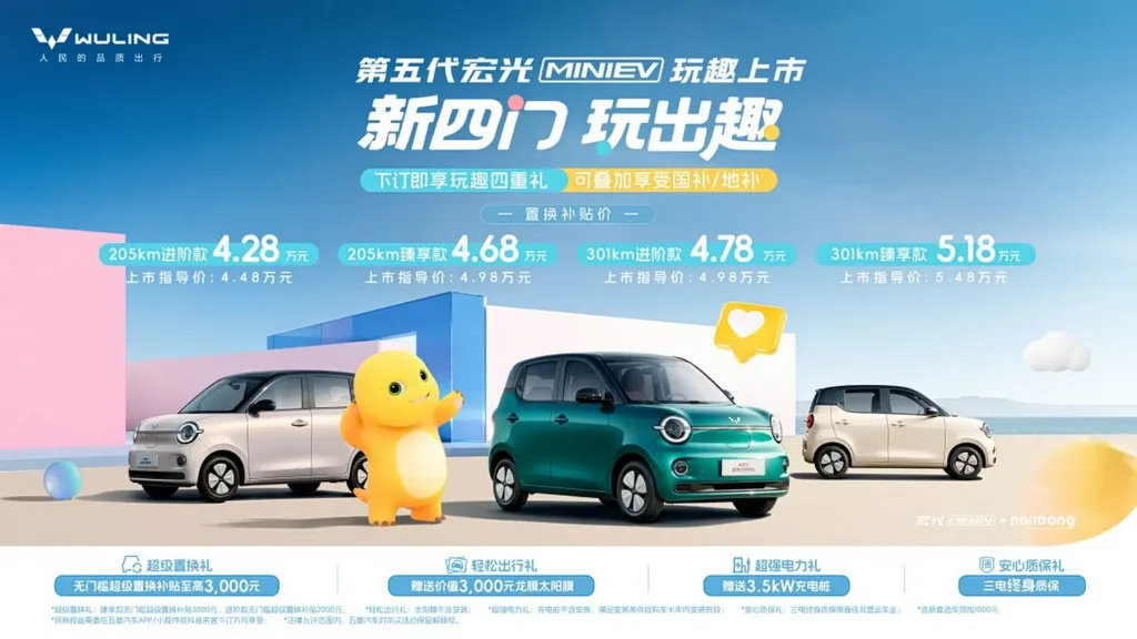 Новый Wuling Hongguang Mini EV стал еще практичнее и сохранил статус одного из самых дешевых EV Китая