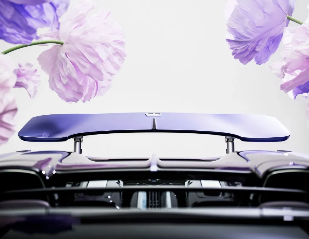 Особый Bugatti W16 Mistral Caroline получил фиолетовый карбон и цветочный декор