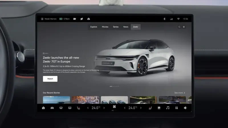 Zeekr внедрит в Европе новый медиасервис с потоковым видео, ТВ и новостными каналами