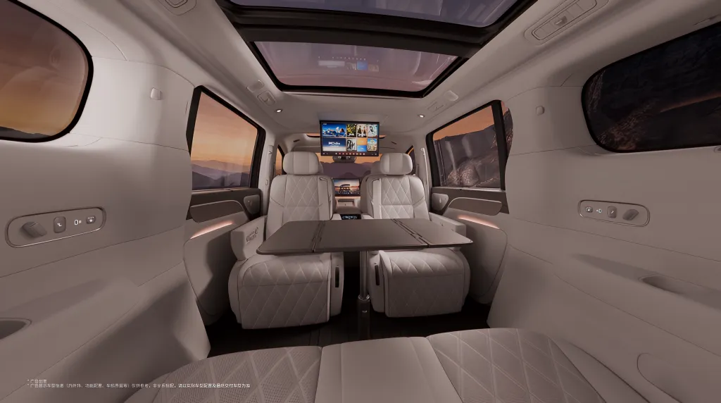 Leapmotor D99 показал интерьер: схема 2+2+3, поворотные кресла, большой стол, EV и EREV-версии