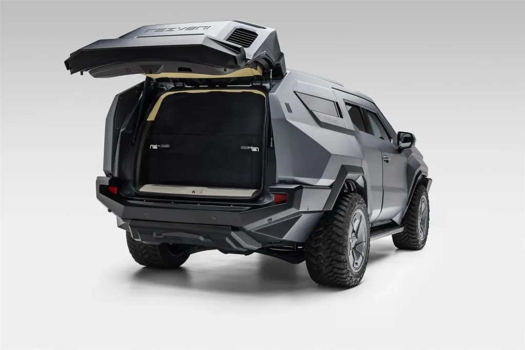 Rezvani показала седьмой Vengeance: бронированный Cadillac Escalade со стилем sci-fi и салоном как у бизнес-джета