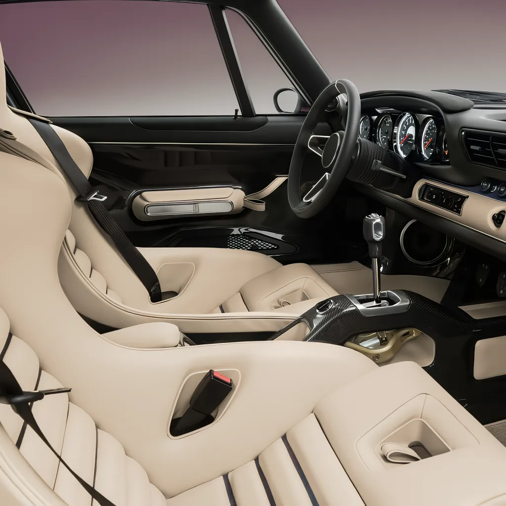 Porsche 911 от Singer: DLS Turbo в цвете Amethyst с кожей Bone и механической коробкой — фото 6